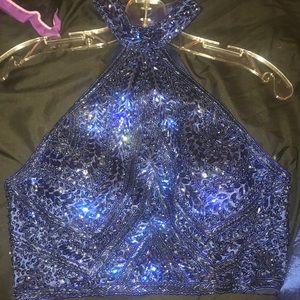 Sapphire Blue Mermaid Style Prom Dress